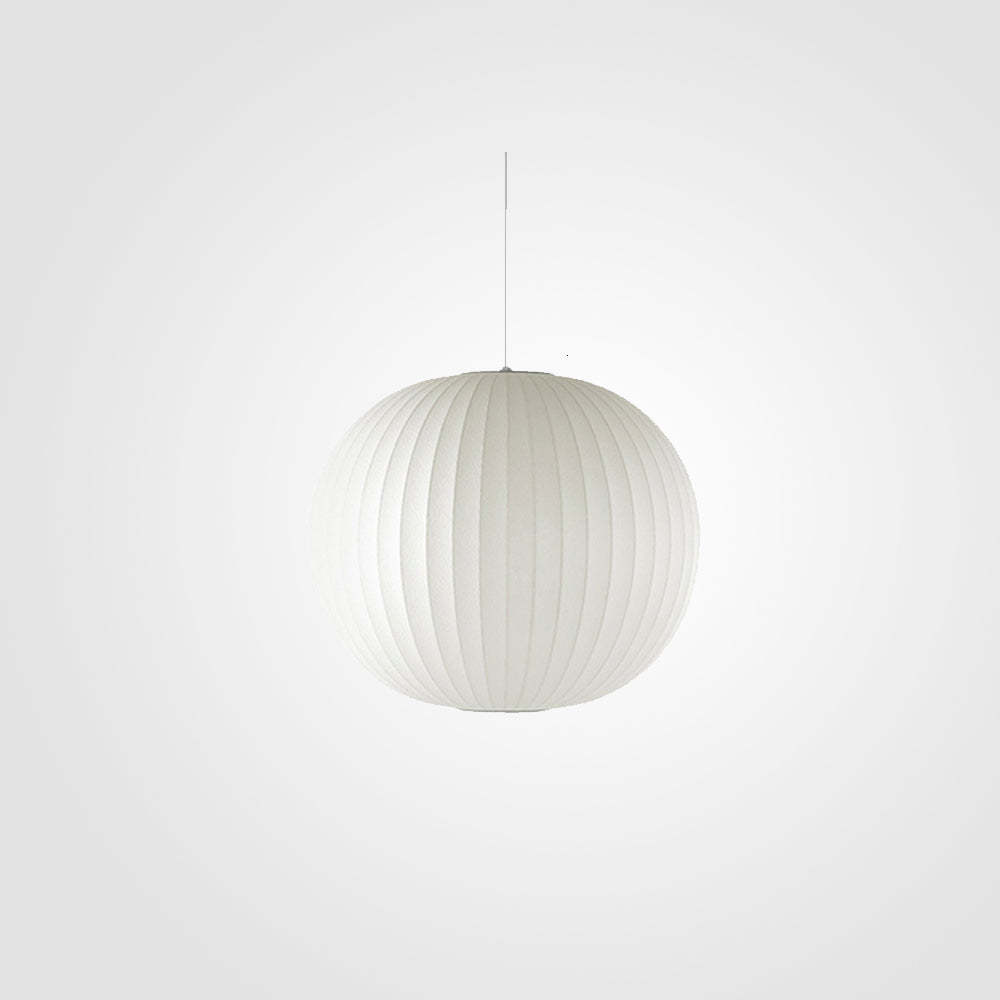 Renée pendant light, white fabric shade