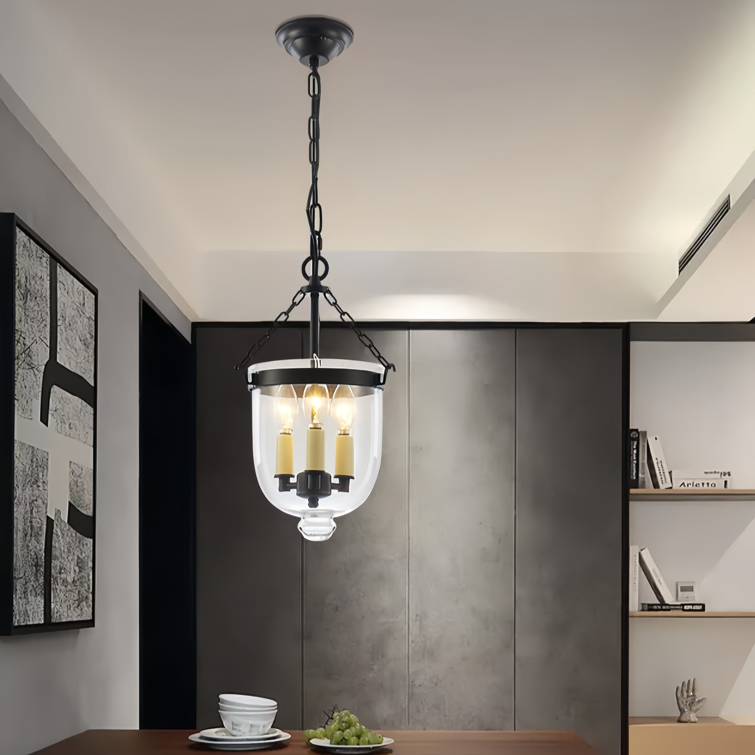 Alessio Industrial Pendant Light in Dining Room