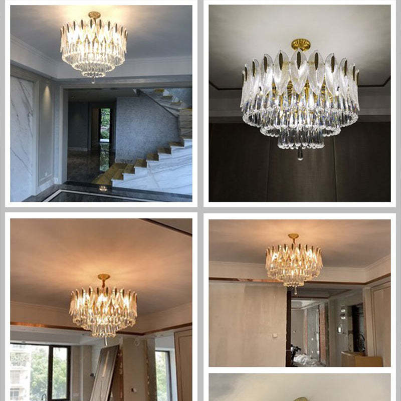 Marilyn crystal chandelier in a living room setting, home interior