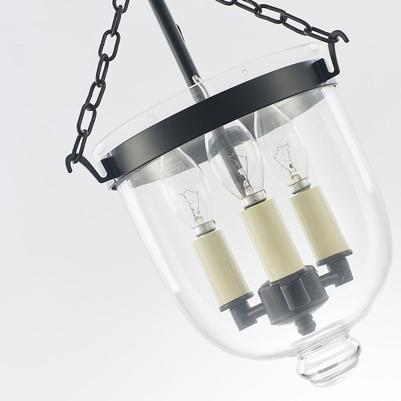 Alessio Industrial Pendant Light with Clear Glass Shade