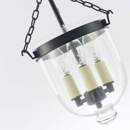 Alessio Industrial Pendant Light with Clear Glass Shade