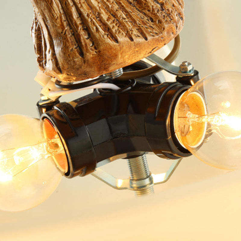 Close-up of Silva pendant light bulb and wood design.