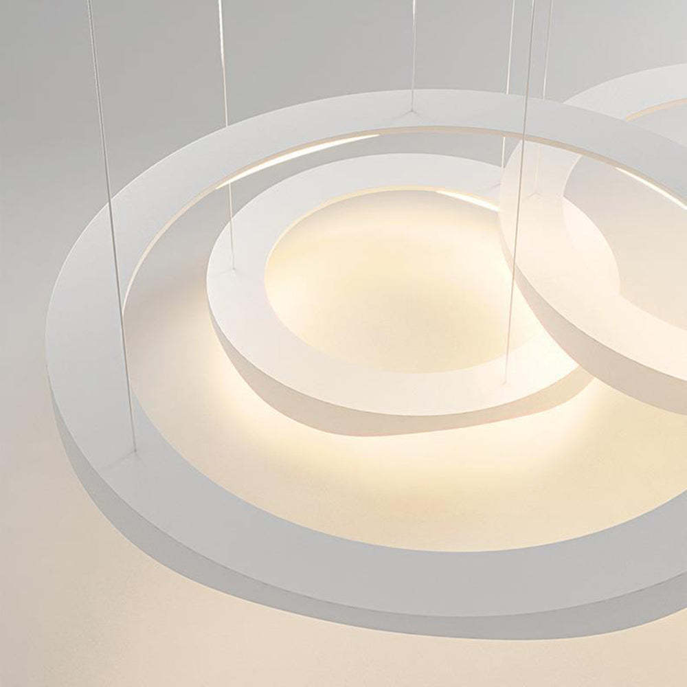 White Arisha Pendant Light, halo style.