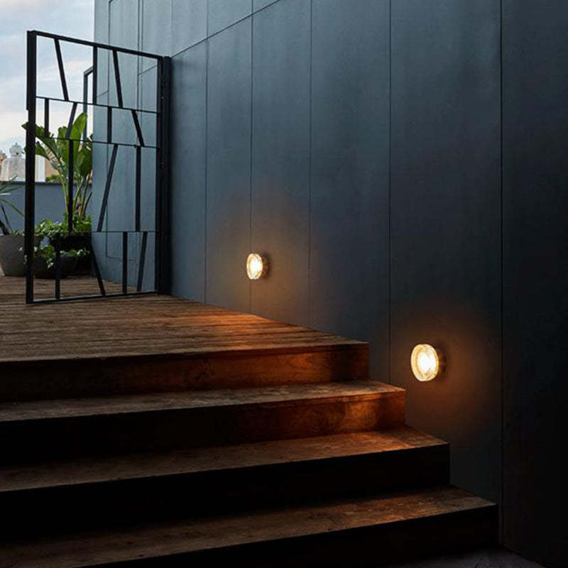 Valentina Mini Outdoor Wall Lamp illuminating outdoor stairs, Lassola