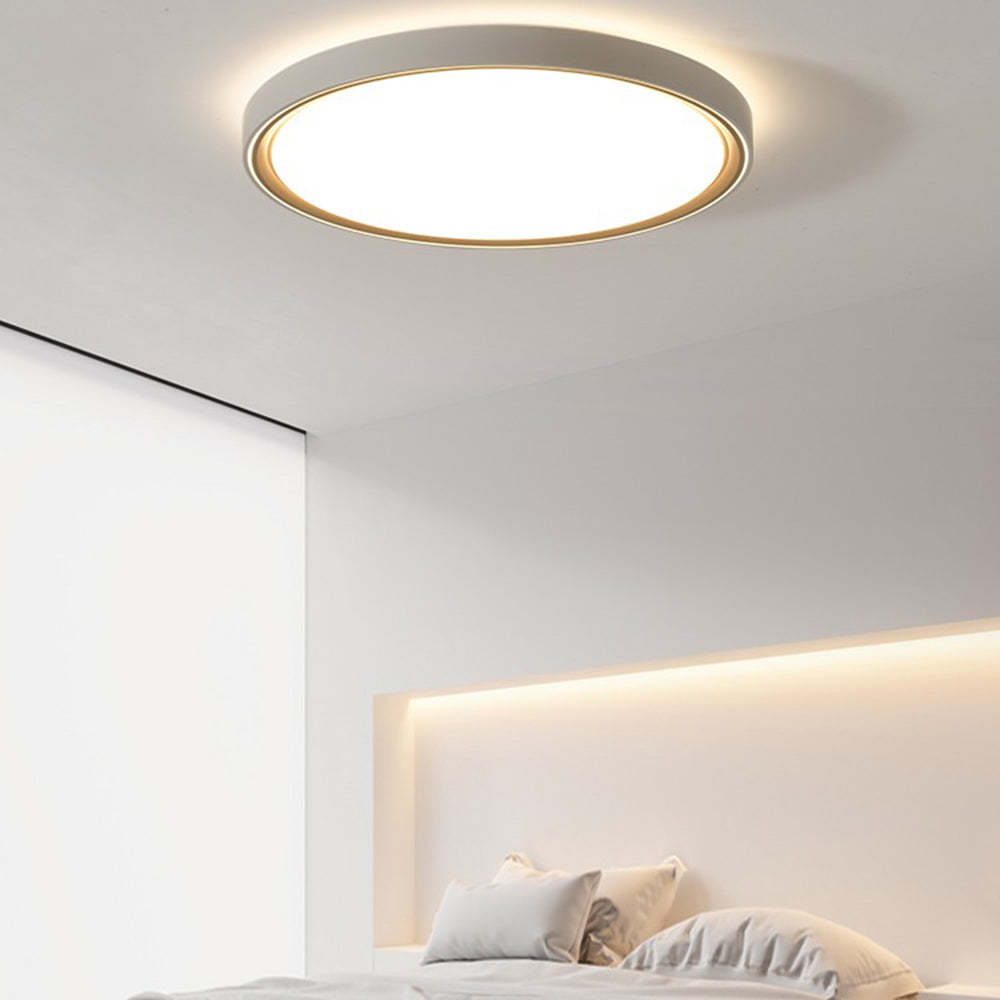 Quinn Round Flush Mount Ceiling Light in Bedroom