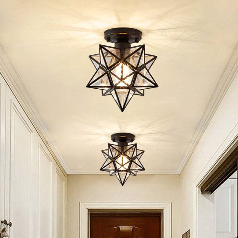 Star Flush Mount Ceiling Light in Hallway