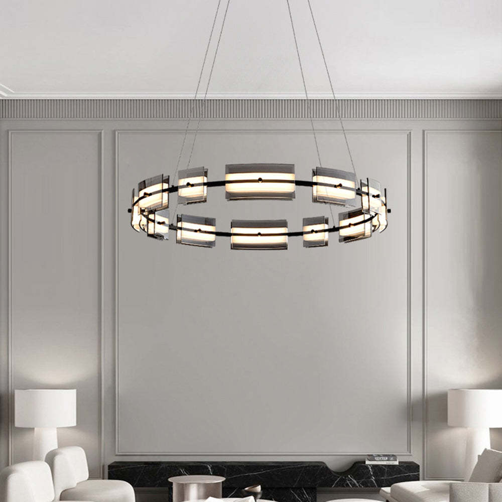 Evette Ring Pendant Light in Modern Living Room setting
