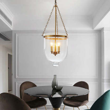 Alessio Industrial Pendant Light over Round Dining Table