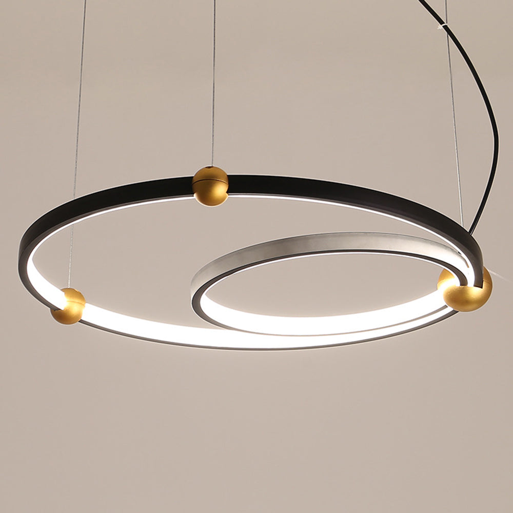 Arisha pendant light: minimalist ring, black and gold.
