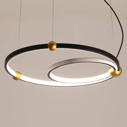 Arisha pendant light: minimalist ring, black and gold.