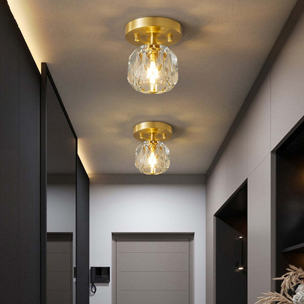 Kirsten Ceiling Lights in a Hallway, modern gold and crystal lighting