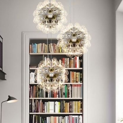 Alessio LED Pendant Light over Bookshelf
