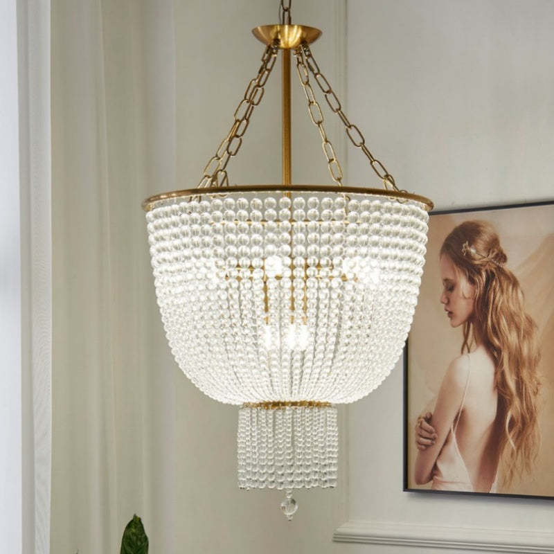 Alessio crystal chandelier, gold metal frame