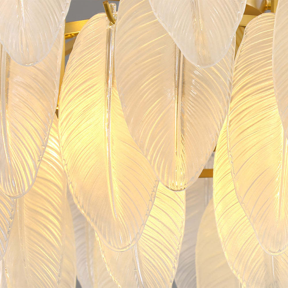 Close-up of Kirsten Pearl Feather Chandelier