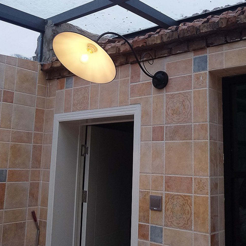 Black Alessio vintage outdoor wall lamp lighting courtyard.