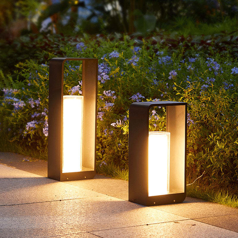Orr minimalist cuboid outdoor floor lamps illuminate garden Orr Minimalist Cuboid Candle Outdoor Floor Lamp Garden