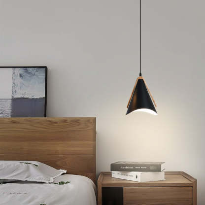 Black Morandi pendant light in bedroom setting