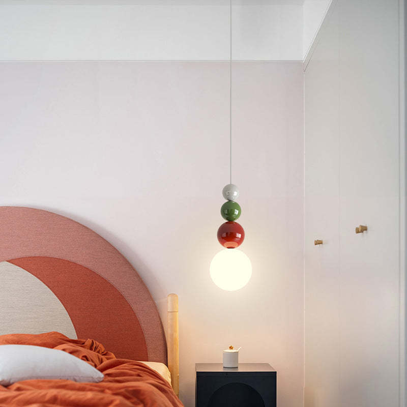 Modern bedroom pendant light with orb design