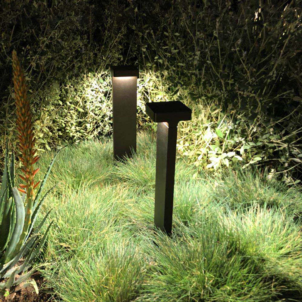 Pena Modern Metal T-Shaped Solar Outdoor Path Light