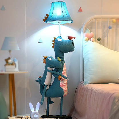 Blue dinosaur floor lamp for kids bedroom