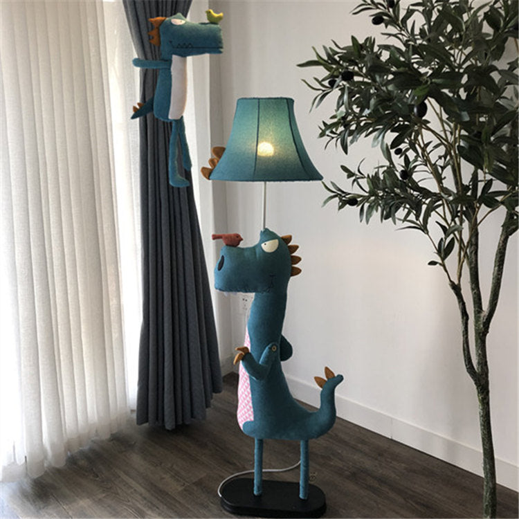 Blue dinosaur floor lamp for kids room