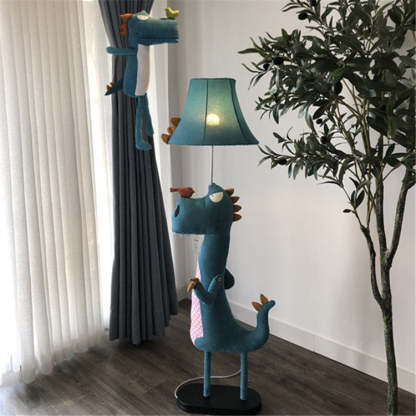 Blue dinosaur floor lamp for kids room