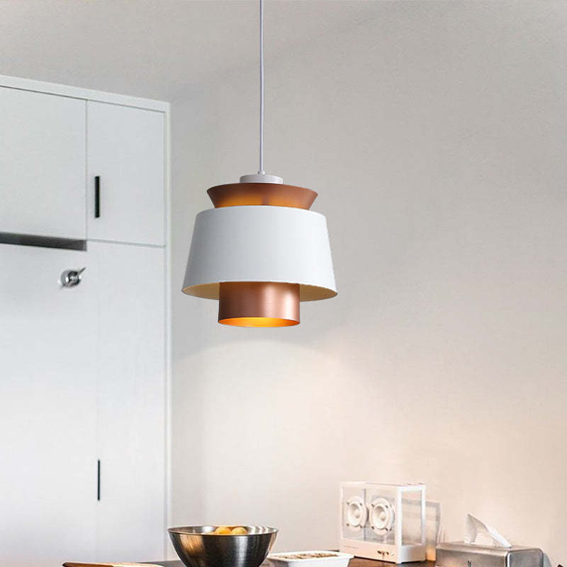 Hailie Nordic Pendant Light with white and copper finish