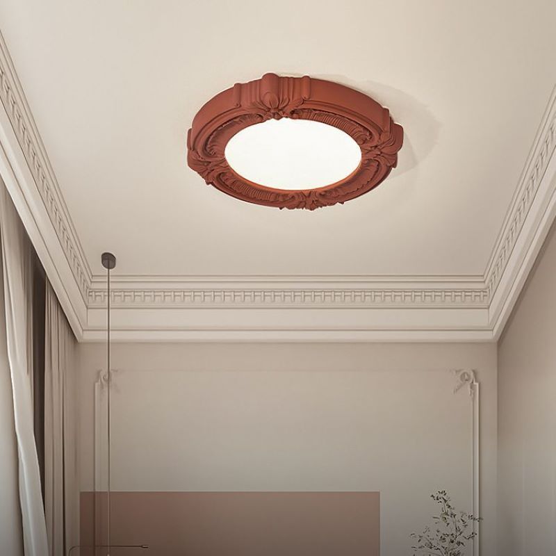 Quinn Retro French Flush Mount Ceiling Light in French retro bedroom
