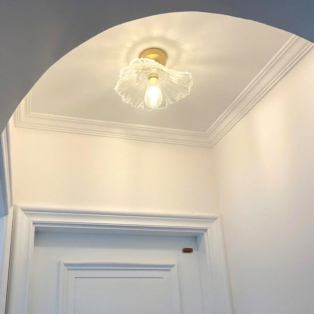 Hallway with Carins Flower Glass Ceiling Light