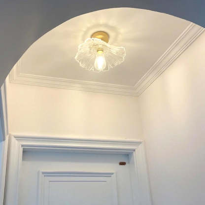 Hallway with Carins Flower Glass Ceiling Light