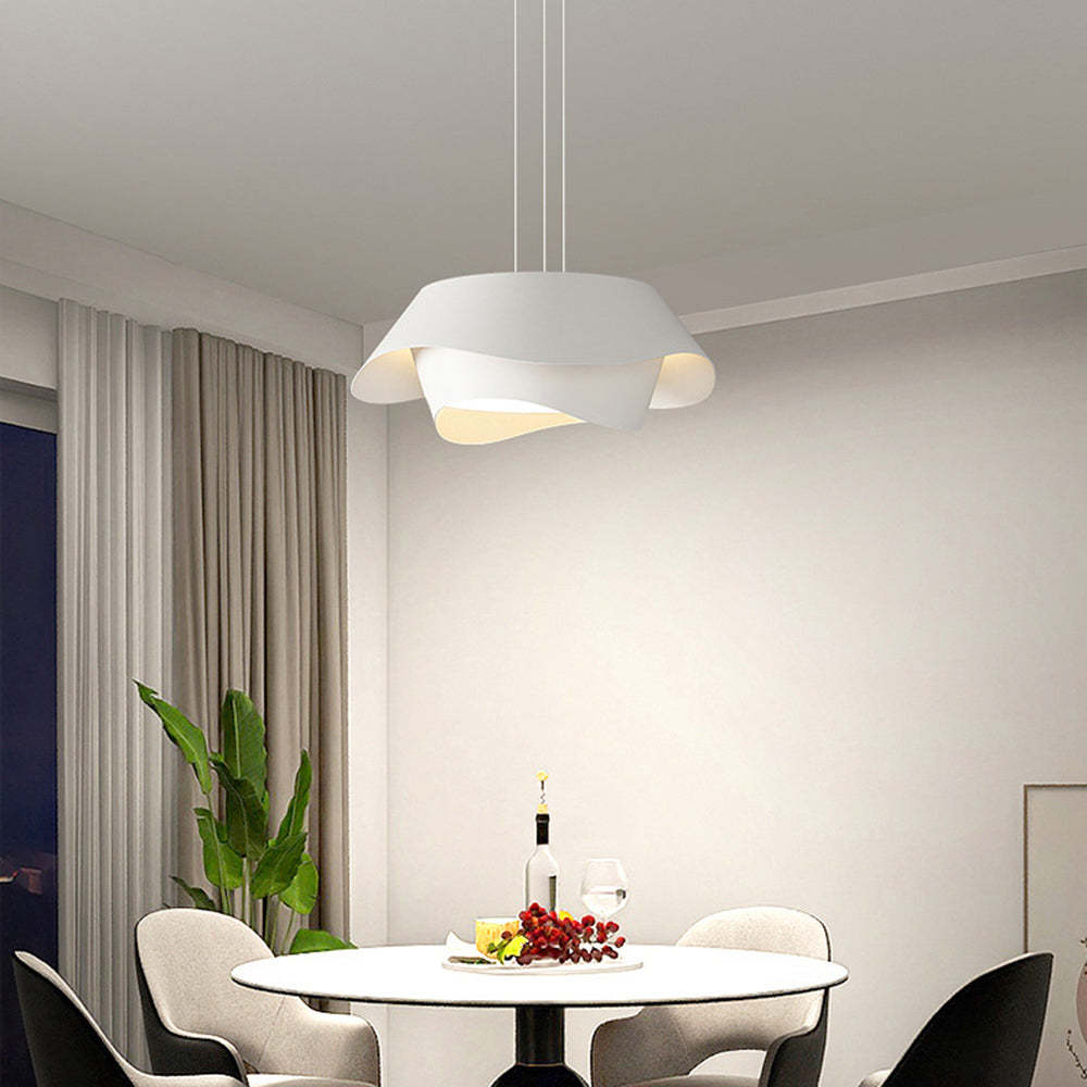 Art Deco flower pendant light over dining table