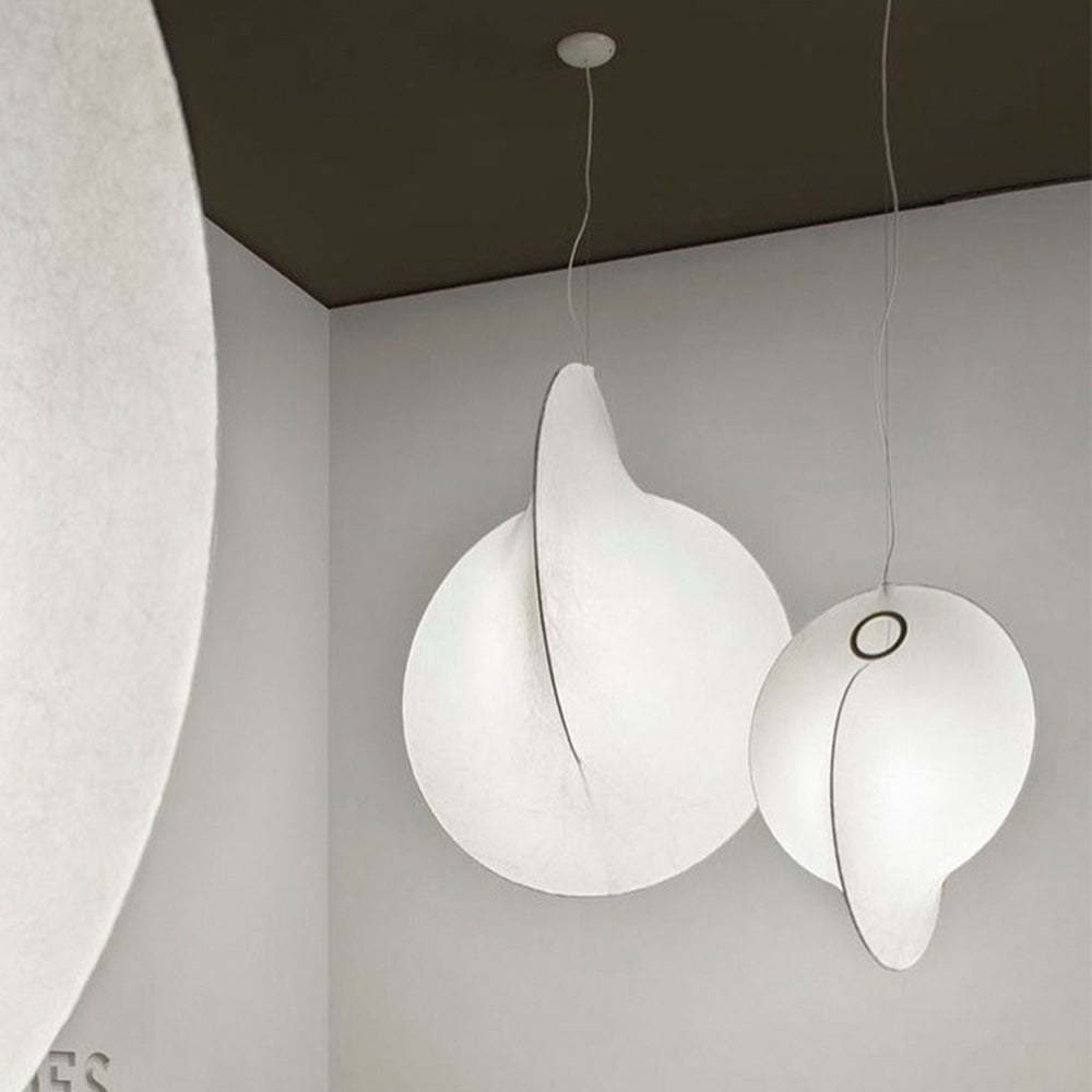 Renée pendant lights, white fabric, cloud design, modern lighting