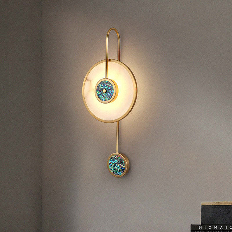 Kristy modern wall lamp with marble and metal detail