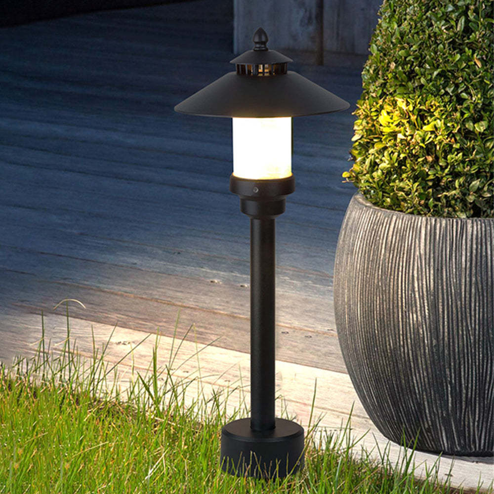 Carins outdoor path light illuminating garden at night