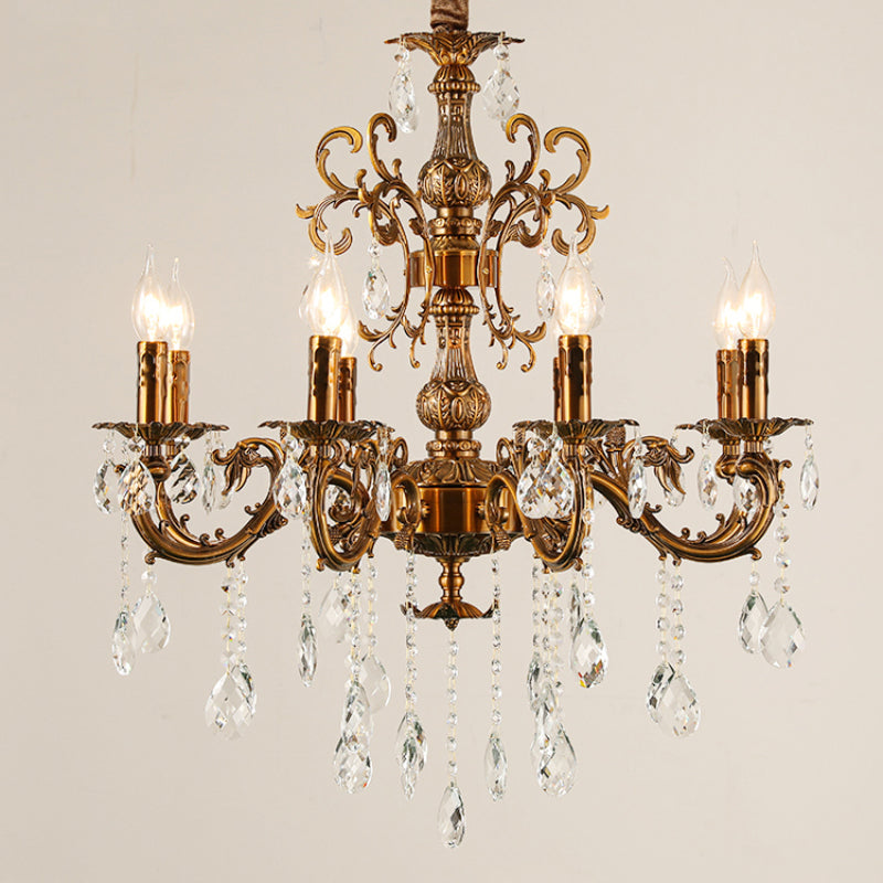 Silva Chandelier, crystal and bronze, bedroom lighting