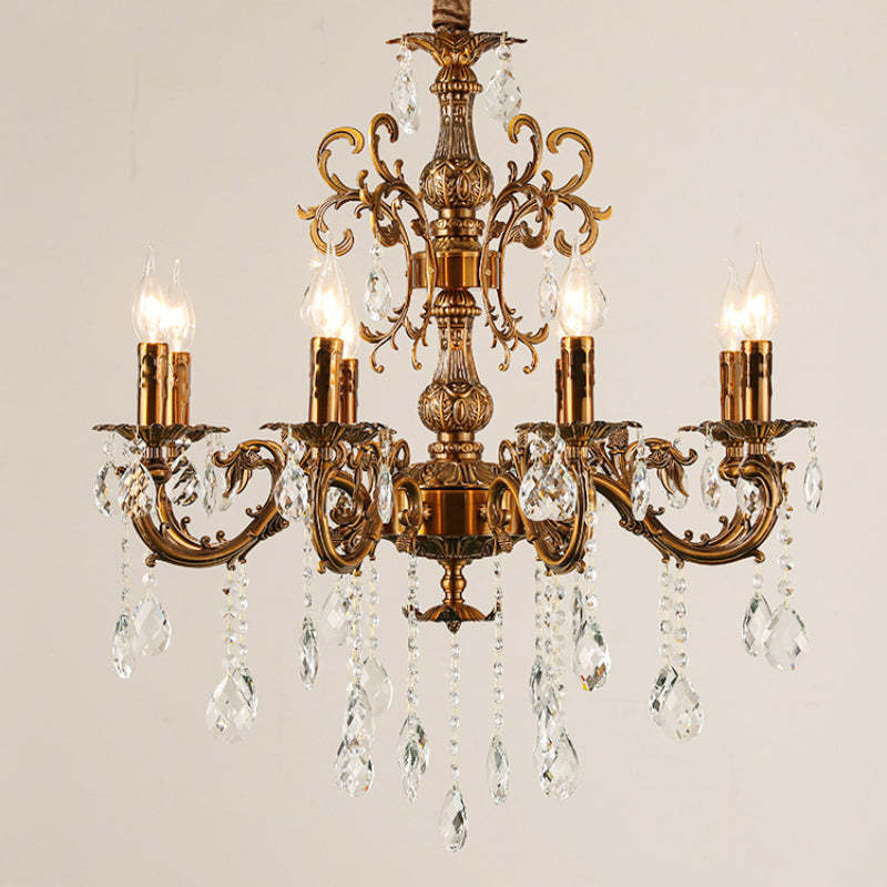 Silva Chandelier, crystal and bronze, bedroom lighting