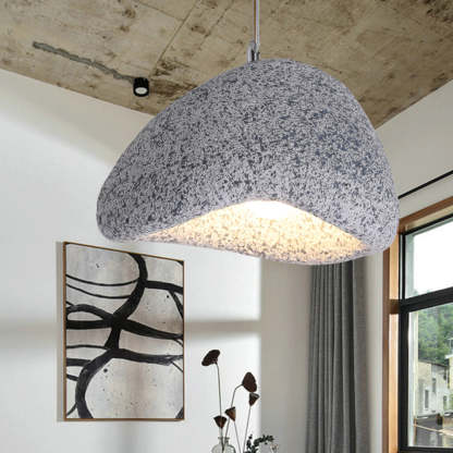 Byers bread shaped resin pendant light in grey