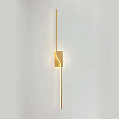 Gold minimalist wall lamp for bedroom or living room