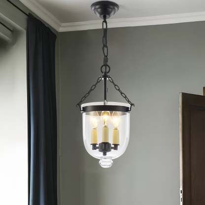 Alessio Industrial Pendant Light with glass shade