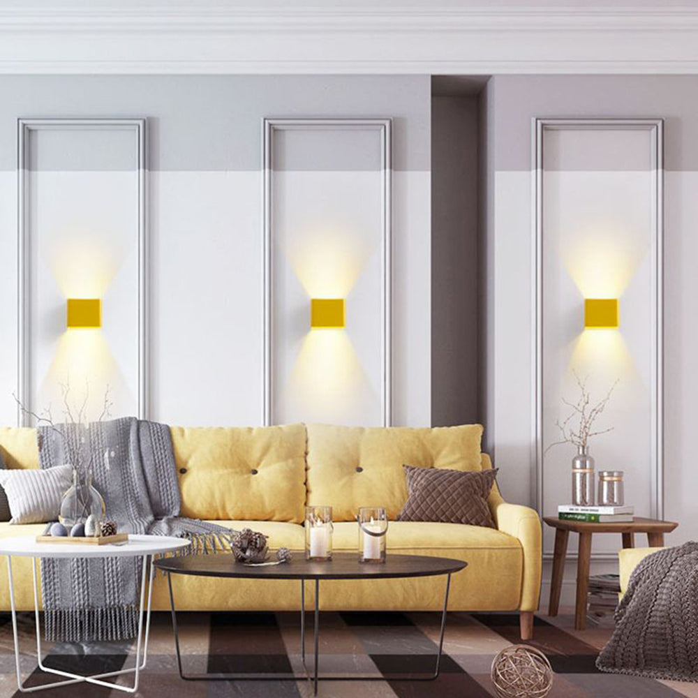Orr Wall Lamp Square, Yellow - Living Room Interior