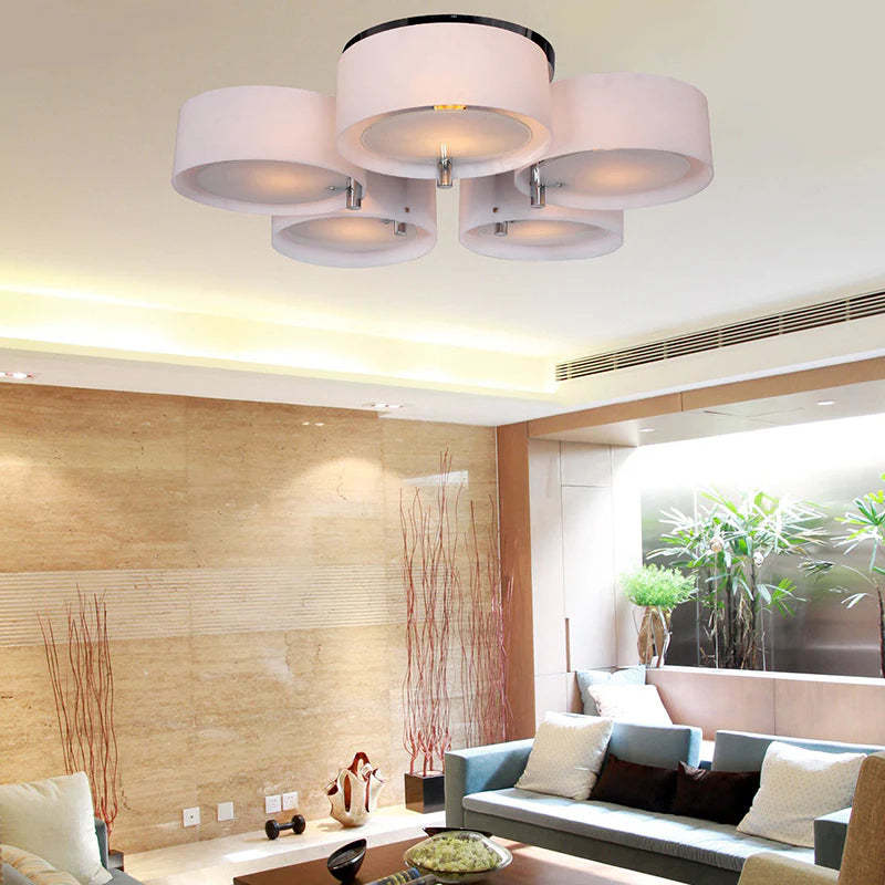 Quinn flush mount ceiling light in a living room