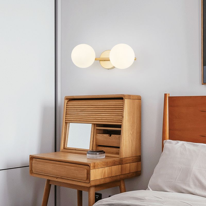 Valentina Modern Dome Vanity Lamp illuminating bedroom space