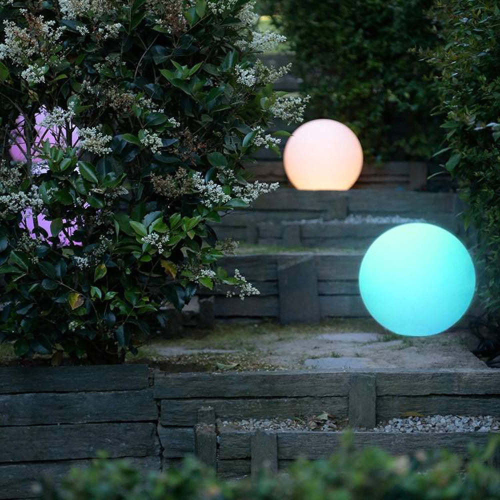 Elif LED Globe Lights illuminating outdoor steps