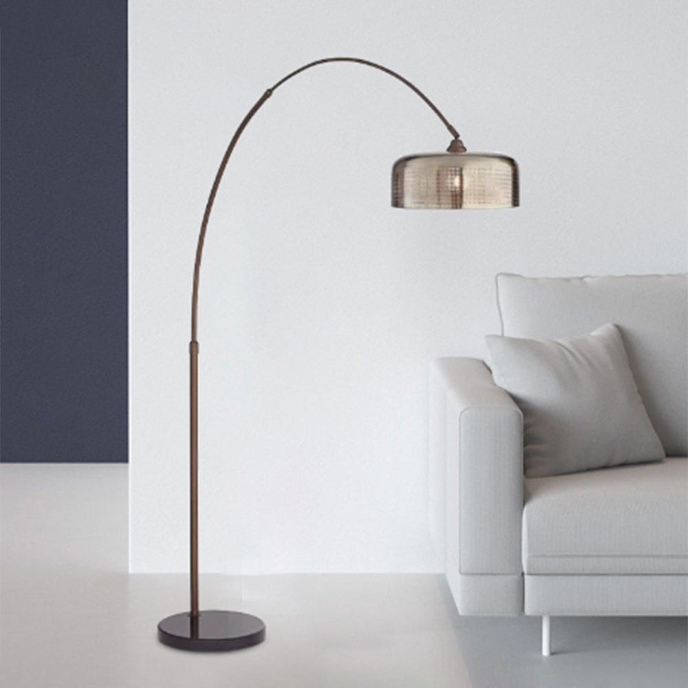 Retro curved floor lamp in metal, Hailie style