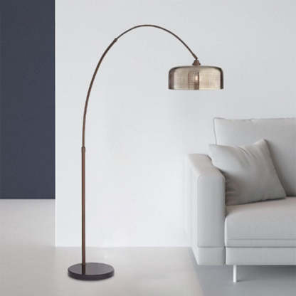 Retro curved floor lamp in metal, Hailie style