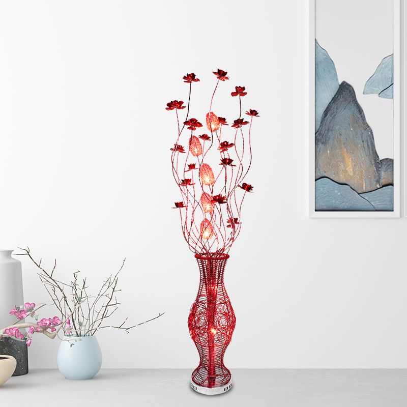 Red Bella Flower Vase Floor Lamp