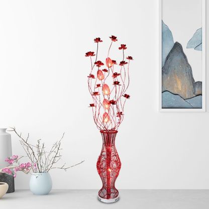 Red Bella Flower Vase Floor Lamp