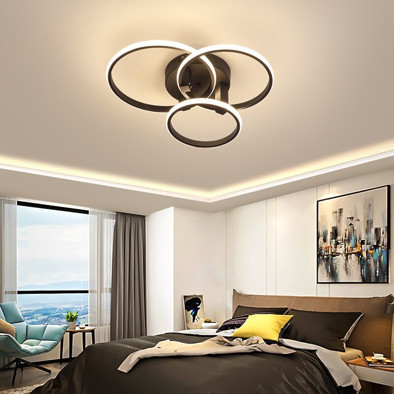 Lacey LED Ceiling Light Circle Ring in bedroom setting