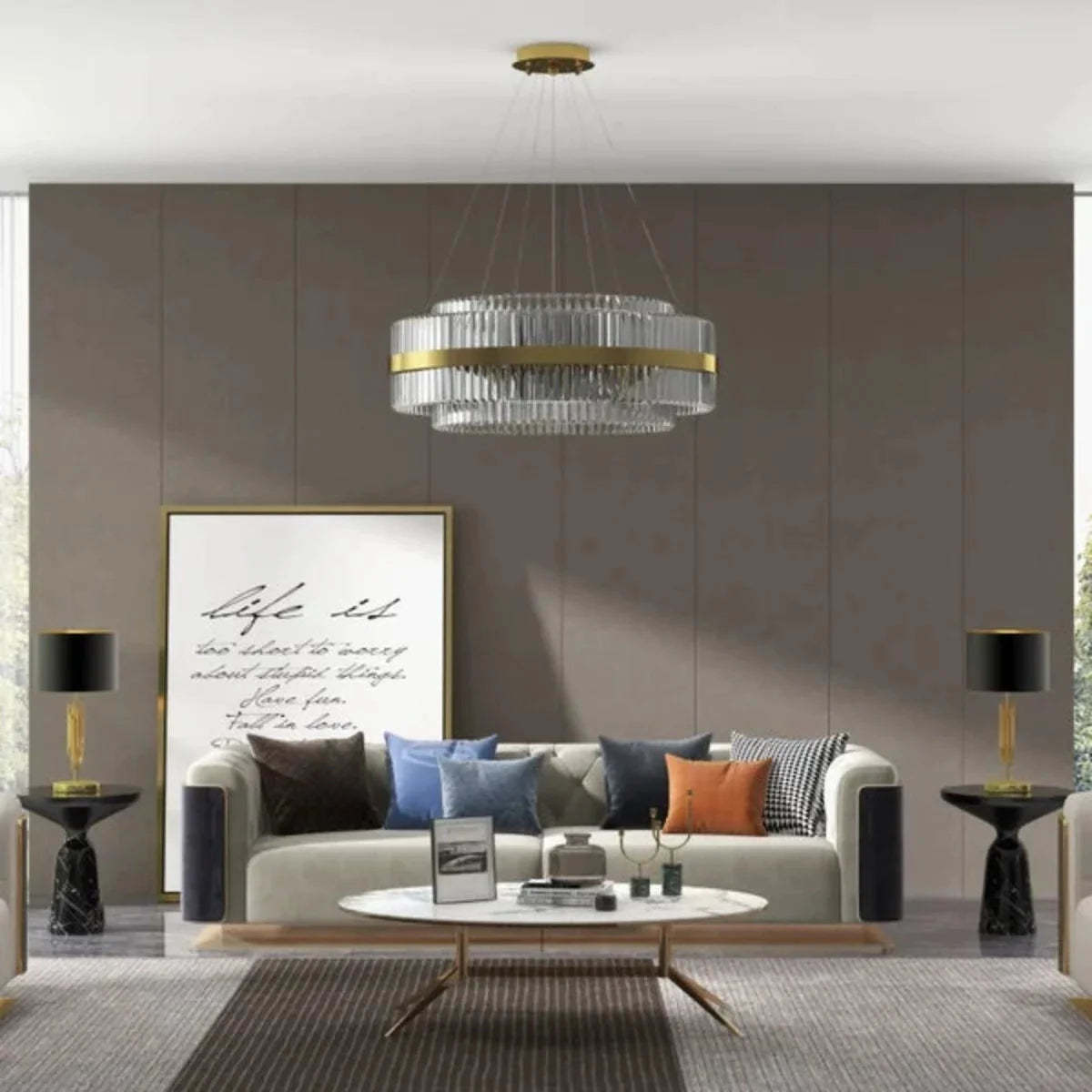 Marilyn Crystal Chandelier in Living Room, Life Is.