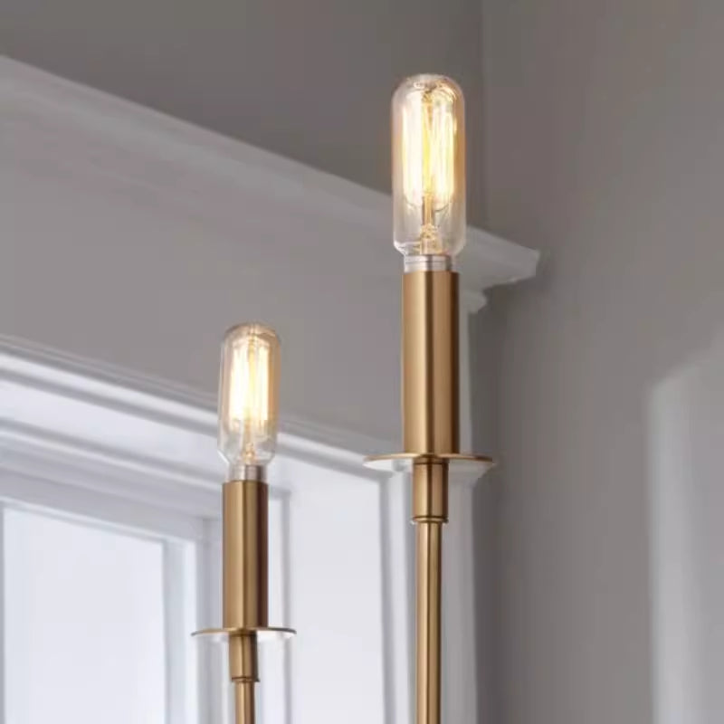 Gold Alessio pendant light with E12 bulbs